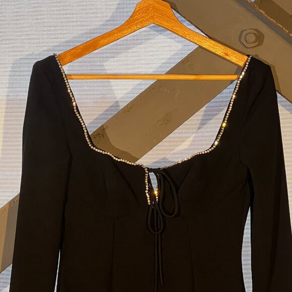 XS House of CB ROSA Black Crystal Embellished Maxi Dress - Picture 2 of 13